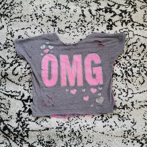 Pick 5 📦 Kids Distressed Cropped Tee Dance XS S 4 5 6 7 8
